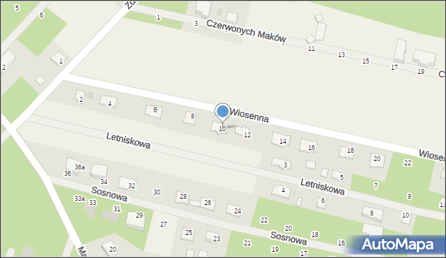 Wycinki Osowskie, Wiosenna, 10, mapa Wycinki Osowskie