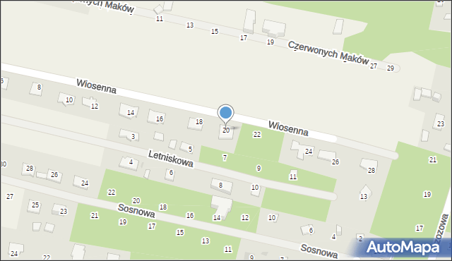 Wycinki Osowskie, Wiosenna, 20, mapa Wycinki Osowskie