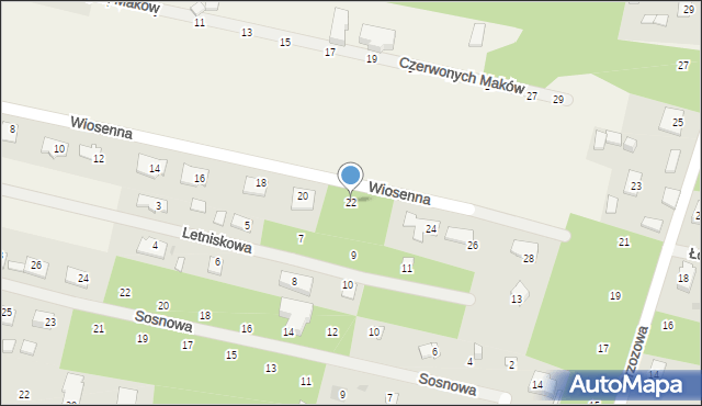 Wycinki Osowskie, Wiosenna, 22, mapa Wycinki Osowskie