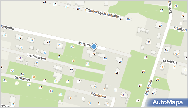 Wycinki Osowskie, Wiosenna, 24, mapa Wycinki Osowskie