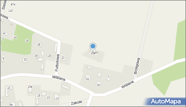 Wykowo, Wiślana, 22a, mapa Wykowo