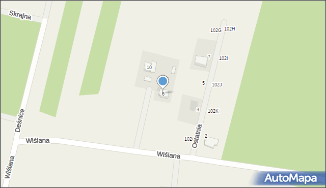 Wykowo, Wiślana, 6, mapa Wykowo