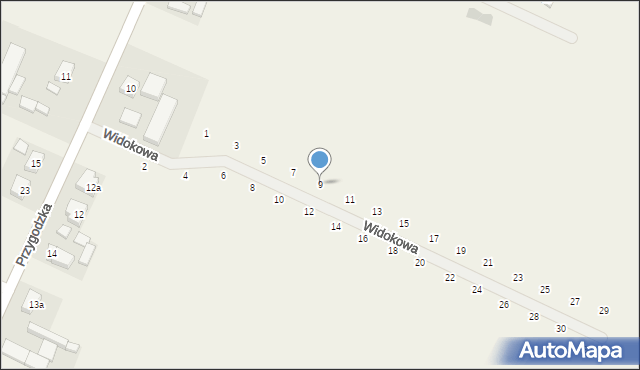 Wysocko Małe, Widokowa, 9, mapa Wysocko Małe