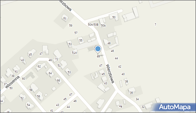 Wysogotowo, Wierzbowa, 49, mapa Wysogotowo