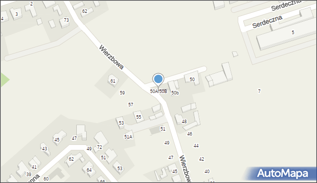 Wysogotowo, Wierzbowa, 50A/50B, mapa Wysogotowo