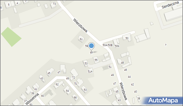 Wysogotowo, Wierzbowa, 57, mapa Wysogotowo