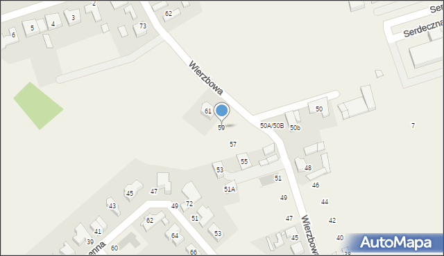 Wysogotowo, Wierzbowa, 59, mapa Wysogotowo