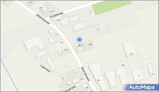 Wysogotowo, Wierzbowa, 98, mapa Wysogotowo