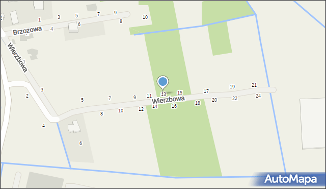 Wysoka Głogowska, Wierzbowa, 13, mapa Wysoka Głogowska