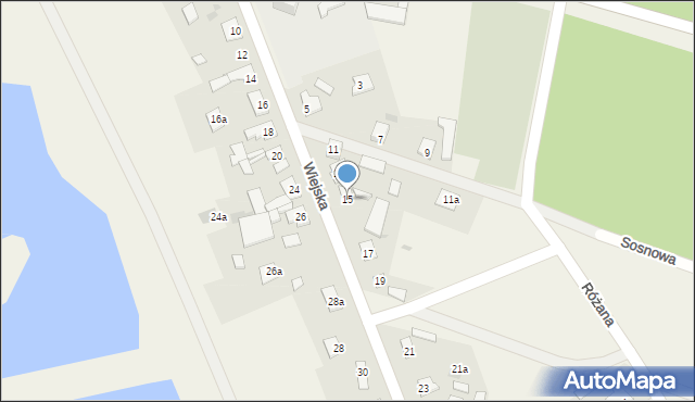 Występ, Wiejska, 15, mapa Występ