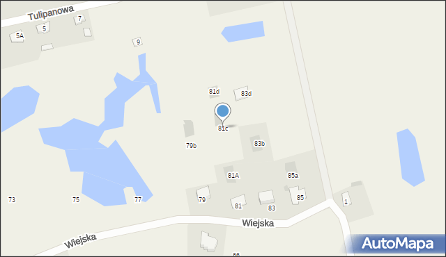 Występ, Wiejska, 81c, mapa Występ