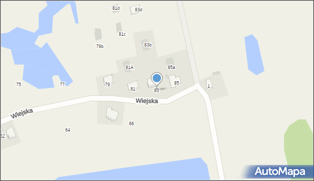 Występ, Wiejska, 83, mapa Występ