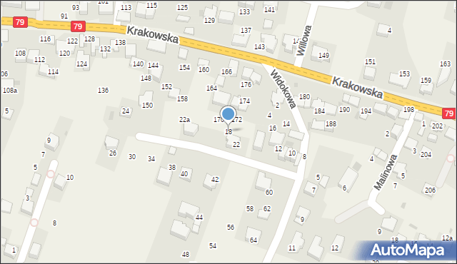 Zabierzów, Widokowa, 18, mapa Zabierzów