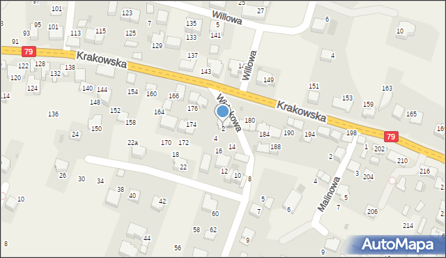 Zabierzów, Widokowa, 2, mapa Zabierzów