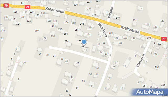 Zabierzów, Widokowa, 20, mapa Zabierzów