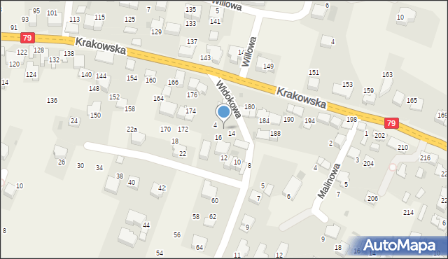 Zabierzów, Widokowa, 2a, mapa Zabierzów