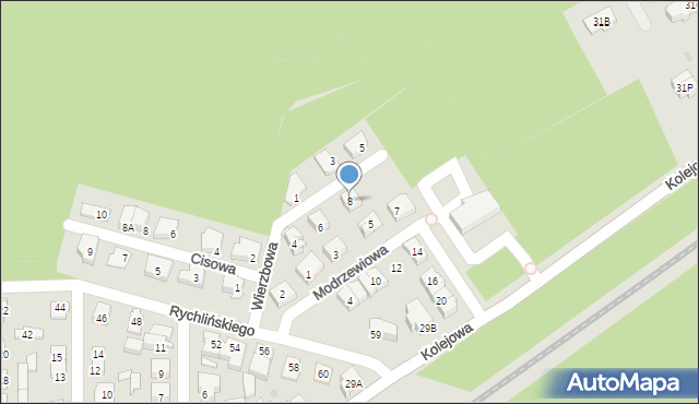 Ząbki, Wierzbowa, 8, mapa Ząbki