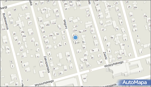 Ząbki, Wigury Stanisława, inż. pil., 6, mapa Ząbki