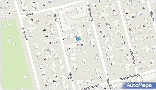 Ząbki, Wilcza, 8A, mapa Ząbki