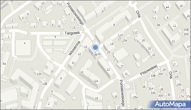 Ząbki, Wiosenna, 16, mapa Ząbki