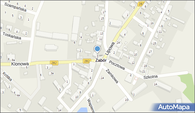 Zabór, Witosa Wincentego, 1, mapa Zabór