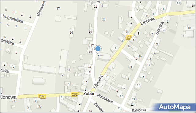 Zabór, Witosa Wincentego, 2, mapa Zabór