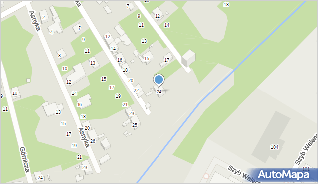 Zabrze, Wiejska, 24, mapa Zabrza