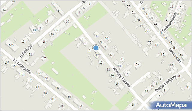 Zabrze, Wiosny Ludów, 8, mapa Zabrza