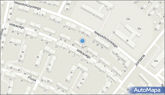 Zabrze, Witkacego Stanisława, 14, mapa Zabrza