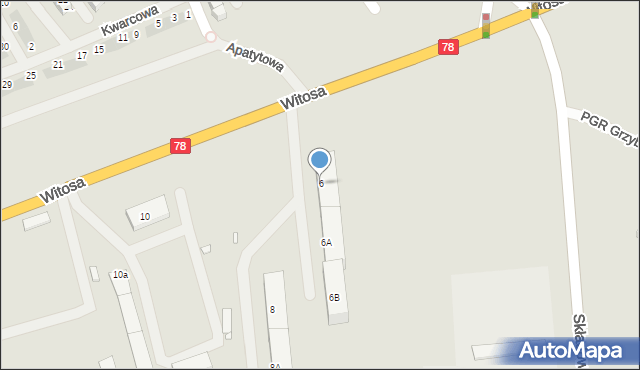 Zabrze, Witosa Wincentego, 6, mapa Zabrza