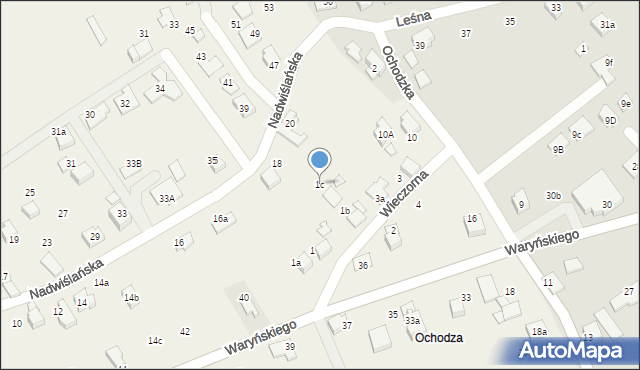 Zabrzeg, Wieczorna, 1c, mapa Zabrzeg