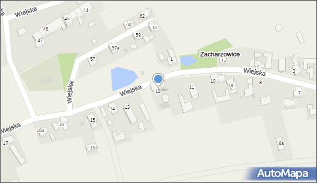 Zacharzowice, Wiejska, 12, mapa Zacharzowice
