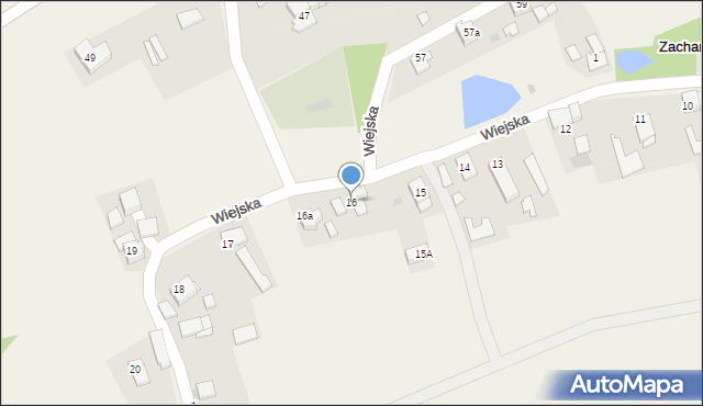 Zacharzowice, Wiejska, 16, mapa Zacharzowice