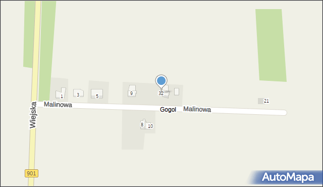 Zacharzowice, Wiejska, 32, mapa Zacharzowice