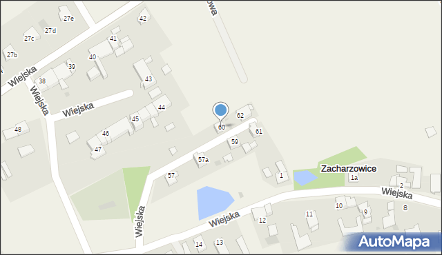 Zacharzowice, Wiejska, 60, mapa Zacharzowice