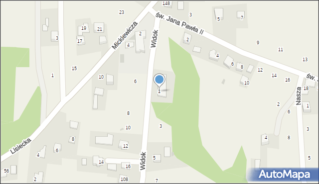 Zagacie, Widok, 1, mapa Zagacie