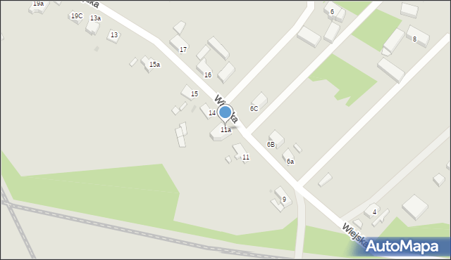 Żagań, Wiejska, 11a, mapa Żagań