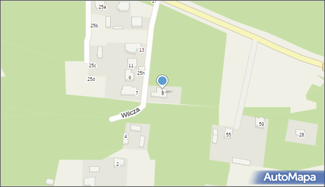 Zagórze, Wilcza, 8, mapa Zagórze