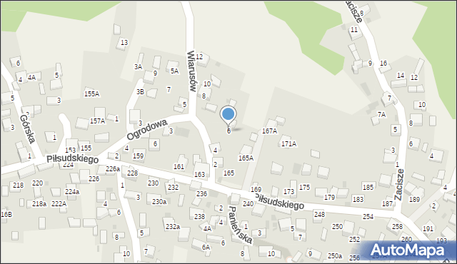 Zagórze, Wiarusów, 6, mapa Zagórze