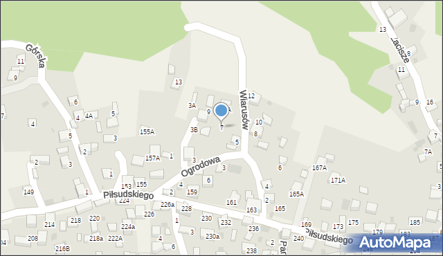 Zagórze, Wiarusów, 7, mapa Zagórze