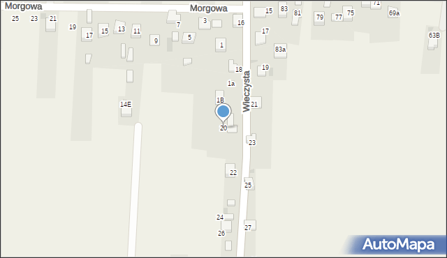 Zagórze, Wieczysta, 20, mapa Zagórze