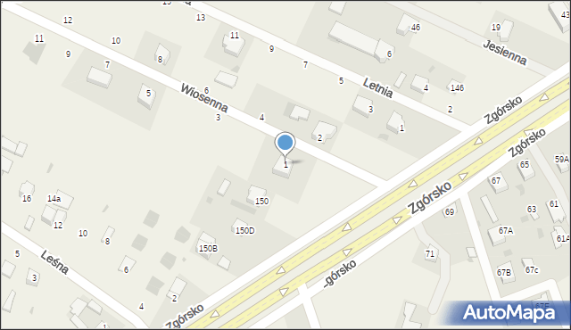 Zagrody, Wiosenna, 1, mapa Zagrody