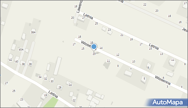 Zagrody, Wiosenna, 13, mapa Zagrody