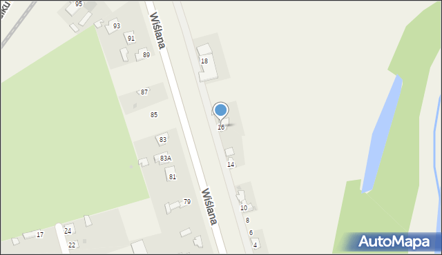 Zajezierze, Wiślana, 16, mapa Zajezierze