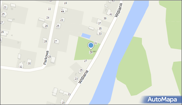 Zajezierze, Wiślana, 29, mapa Zajezierze