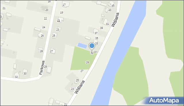 Zajezierze, Wiślana, 31, mapa Zajezierze