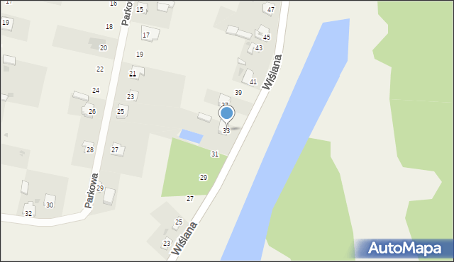 Zajezierze, Wiślana, 33, mapa Zajezierze
