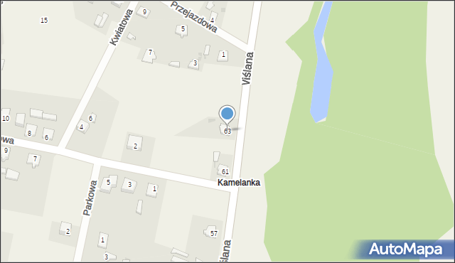 Zajezierze, Wiślana, 63, mapa Zajezierze