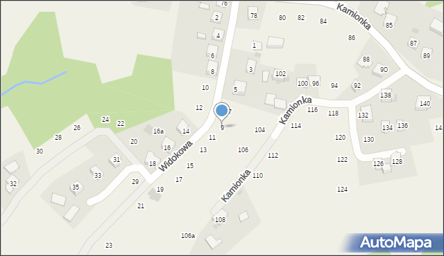 Zakliczyn, Widokowa, 9, mapa Zakliczyn