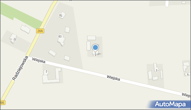 Zakrzewo, Wiejska, 1, mapa Zakrzewo